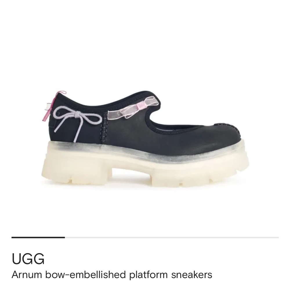 UGG Black and White Bow Sneakers